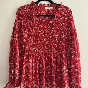 Rose + Olive Red top. Size S